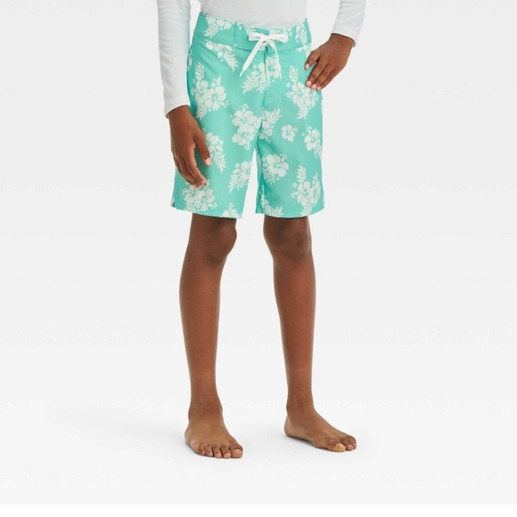 Art Class Boys Floral Board Shorts Size 12 Husky - Picture 1 of 4